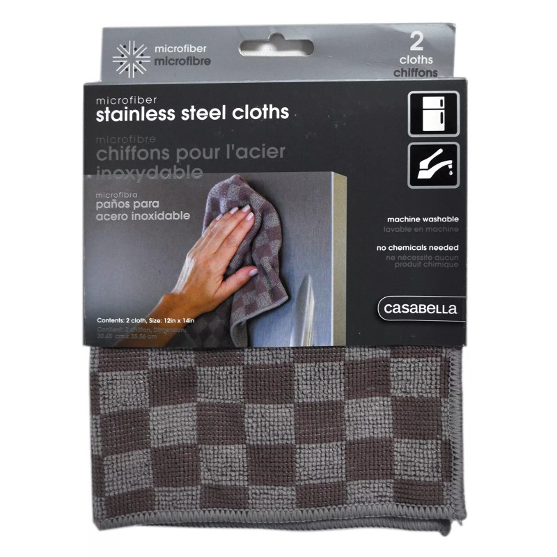 Casabella Microfiber Stainless Steel Cleaning Cloths