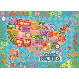 RoseArt - Soft Touch - Flower Map - 1000 Piece Jigsaw Puzzle for Adults