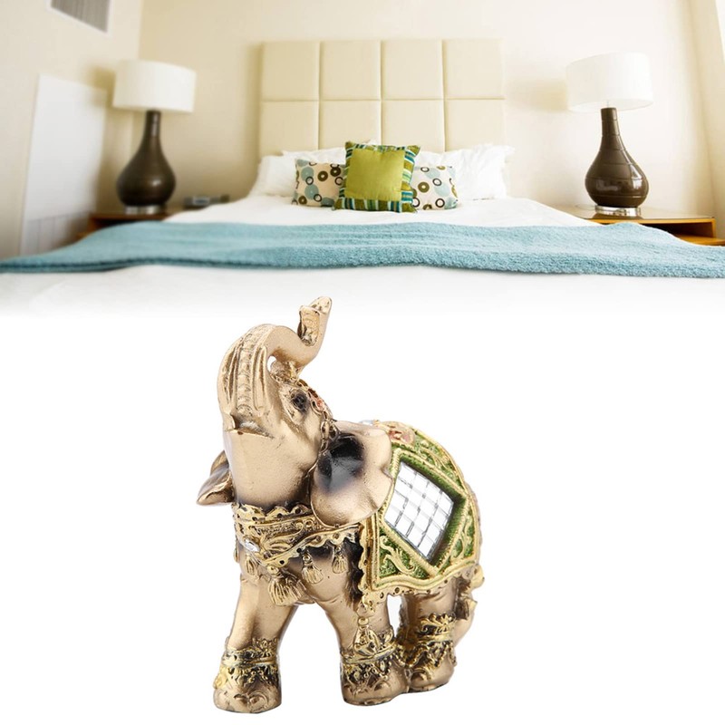 Lovely Elephant Shape Elephant Statue Vividly for Cafe Wealth Figurine(Green