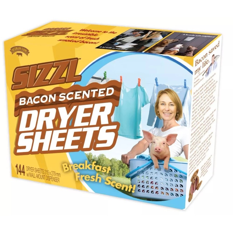 Prank-o SIZZL BACON Scented Dryer Sheets - Prank Fake Funny