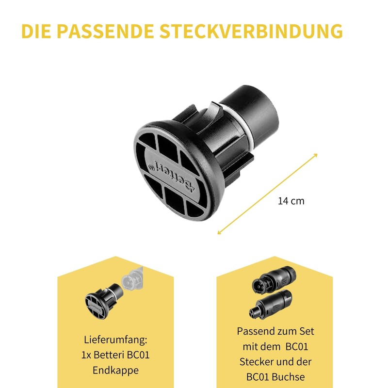 avoltik Betteri End Cap Male for BC01 Socket from Inverter