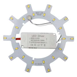 Led Ceiling Light Panel Fixtures 12w Ceiling Fan Light Retrofit kit Circle Replacement Board Bulb 6000K 1-Pack(White)