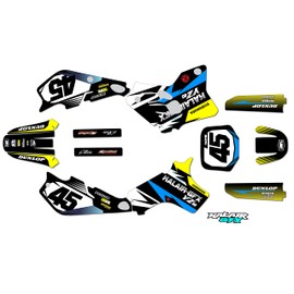 Kalair GFX Graphics Kit for Yamaha YZ80 (1993-2001) Division Series Yellow 9 Mil-Dirt Pit Bike Motorcycle Stickers,Dirtbike Racing Decal Automotive Motocross Accessories no Plastics