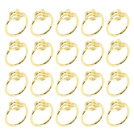 Dovhmoh 20Pcs Napkin Rings - Gold Napkin Ring for Table Napkins - Holiday Napkin Rings Fall Napkin Rings for