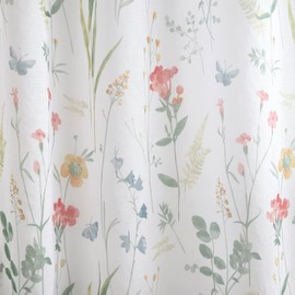 Dreams & Drapes Net Curtains for Window W55 x L90 (140 x 228cm), Voile Curtains for Bedroom/Living Room, Sheer Curtains, Floral Transparent Curtains
