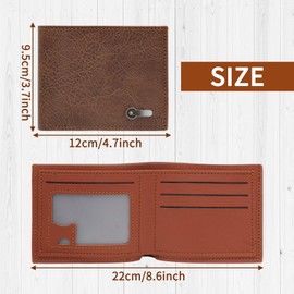 AfitLulu Men's Small Wallet Men's Slim Wallet Men's Leather Card Wallet Men's Bifold Wallet with 3 Card Slots, 2 Money Slots and 1ID Window, black, Classic