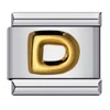 D Initial Letter Name Alphabet Gold Silver 9mm Italian Charm