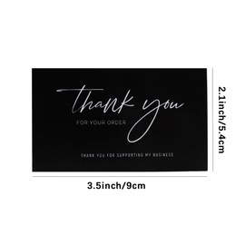 240Pcs Thank You for Support My Business Cards, 2.1" x 3.5" Black and White Customer Appreciation Note Cards for Packaging Supplies, 6 Styles, 40 Pcs Each
