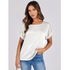 ANRABESS Women's Summer Dressy Casual Short Sleeve Shirts Crewneck Silk