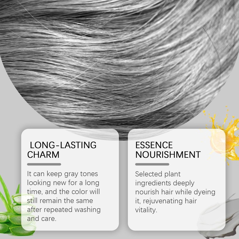 Xiulilydai Permanent Silver Hair Dye, 100g, Long-Lasting Grey Tone, Nourishing