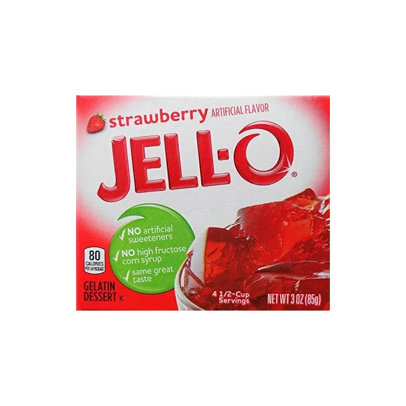 Jell-O Gelatin Dessert, Strawberry Flavor, 3-Ounce Box