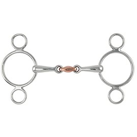 Shires Equestrian Two Ring Copper Lozenge Gag Bit 4.5" Steel