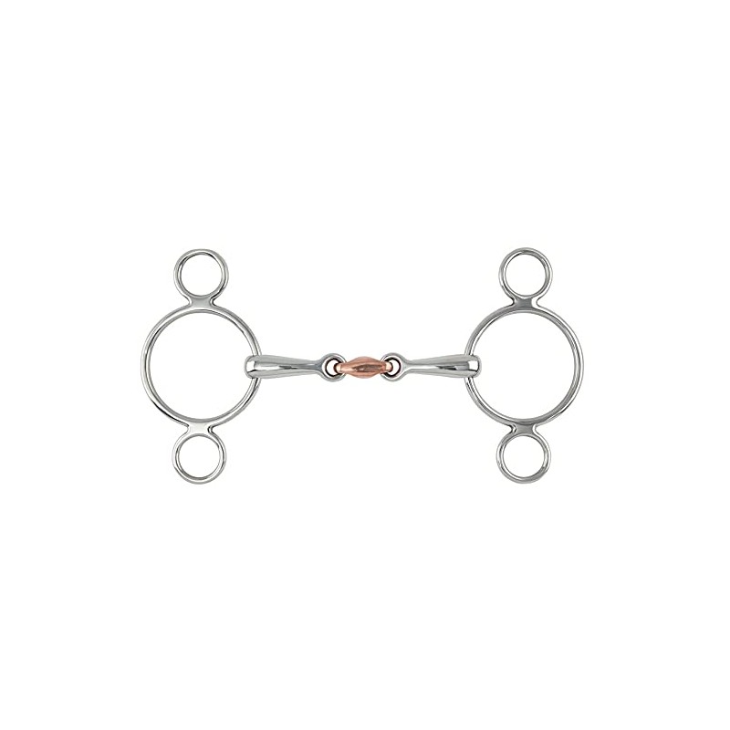 Shires Equestrian Two Ring Copper Lozenge Gag Bit 4.5" Steel