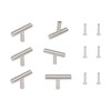 Stainless Steel T Shape Pull Handles Silver Tone 2" 6