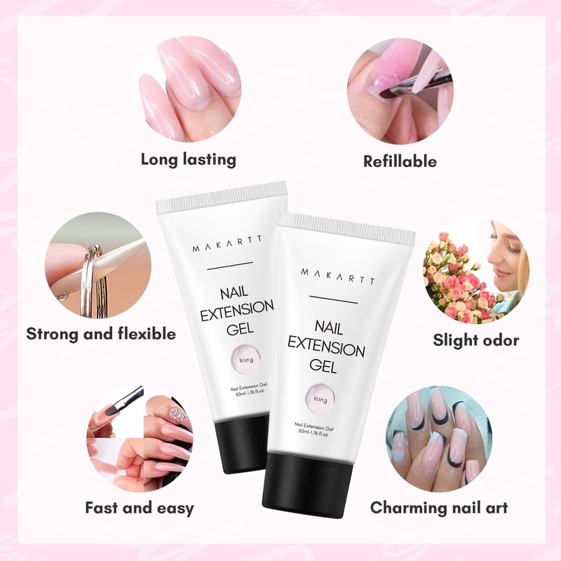 Makartt Builder Gel Nail Extension Gel, Poly Nail Gel, 50ML