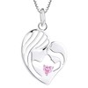 YL Mother and Daughter Necklace 925 Sterling Silver Mum Hold