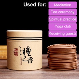 Sandalwood Coils Incense Natural 48 Pieces for Incense Holder Burner Home Decor Indoor Aroma 4 Hours