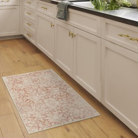 RUGGABLE x Morris & Co Washable Area Rug – Mallow Rust Red 2x3, Stain-Resistant, Non-Slip with Cushioned Pad – Small Machine Washable Rugs for Living Room, Bedroom, Hallway, Entryway & Bathroom