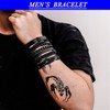 MILAKOO MILAKOO 6 Pcs Black Braided Leather Bracelets for Men