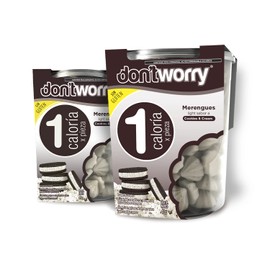Don't Worry Meringue Cookies Keto Friendly | Cookies and Cream | 2 Pack | Only 1 Calorie per piece! | Healthy Candy, Gluten Free Snacks, Low Carb, Low Sugar, Low Calories