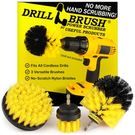 Drillbrush Drill Brush Attachment Set for Bathroom Cleaning – Power Scrubber Brush Kit for Tub, Tile, Shower, and Grout – All-Purpose Household Cleaning Brushes for Drill - Electric Grout Cleaner Kit