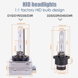 Xenon HID Headlight Bulbs -High Low Beam Replacement Lights HID Bulbs for Cars (8000K, D3S)