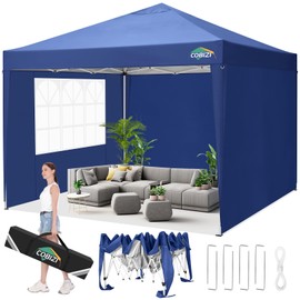 COBIZI 10x10 Pop Up Canopy Tent with Removable Sidewalls, Waterproof Portable Easy Up Canopy with Carry Bag, Instant Outdoor Shelter Tents for Parties, Events, Backyard Gatherings, Weddings, Navy Blue