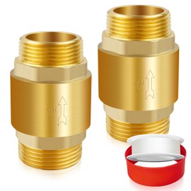 Boltigen 2Pcs 1in NPT Spring Check Valve, Brass Non Return One Way Check Valve, Vertical Inline Water Backflow Preventer for Well, Pump, Tank (1" Male x 1" Male(DN25))