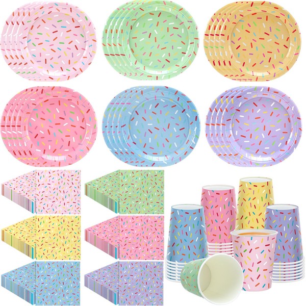 Havawish 108 Pcs Donut Sprinkle Party Supplies Set Include Sprinkles