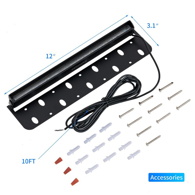 Kwinmyso 8-Packs 5W 12inch LED Hardscape Paver Lighting,12V AC/DC Low