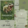 qingmeng Dino Invitation Cards Children's Birthday, 12 x Invitation Cards