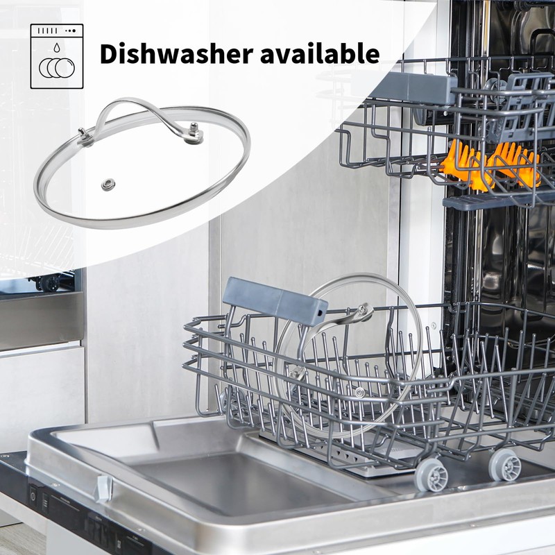 7" Tempered Glass Pan Lid with Steam Vent, Thickened to