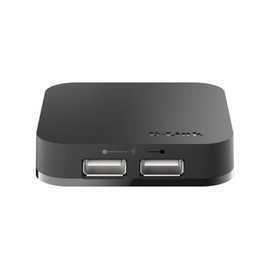 D-Link 4-Port USB 2.0 Hub including 4 Fast Charging Ports, mini USB 2.0 Port and 5V/2.5A Power Adapter (DUB-H4)