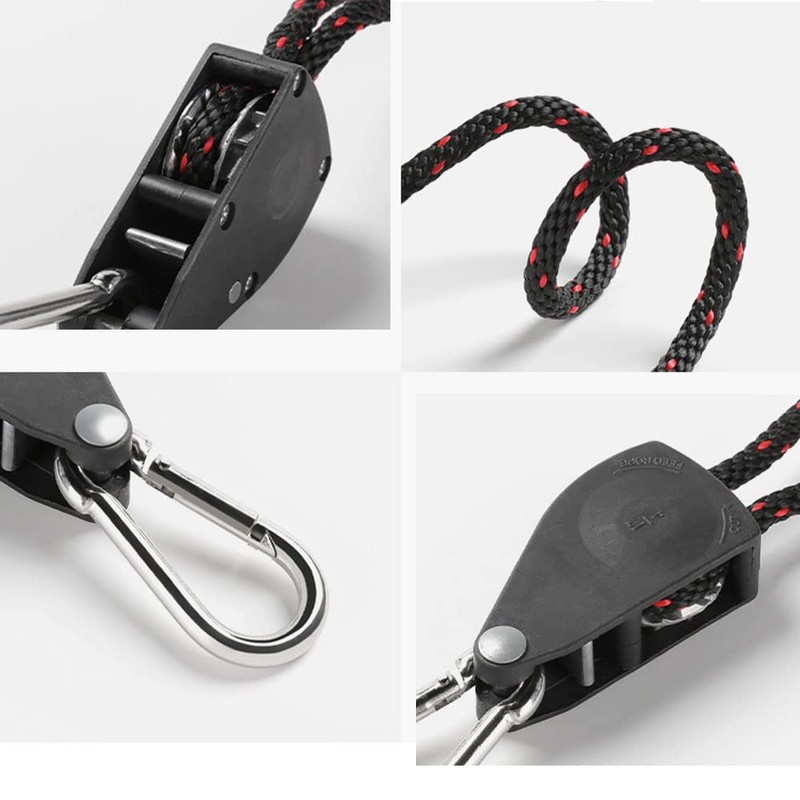 Heavy Duty Adjustable Grow Light Ratchet Rope Hanger for Grow