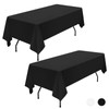 Showgeous 2 Pack Black Polyester Tablecloth for 8ft Rectangle Tables