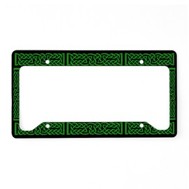 CafePress Celtic Knot Green License Plate Holder Aluminum License Plate Frame, License Tag Holder