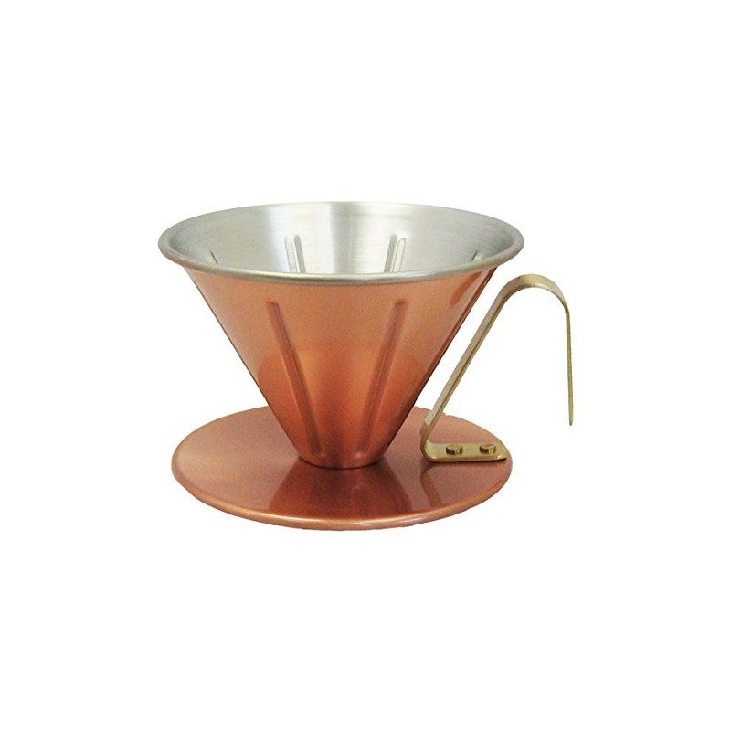 Tanabe Hardware Copper Coffee Dripper, Ribbed, Approx. 4246, 4.8 x