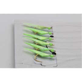 Hayabusa S-550E-10 Glo Fishskin Sabiki Hot Hooks, Size 10