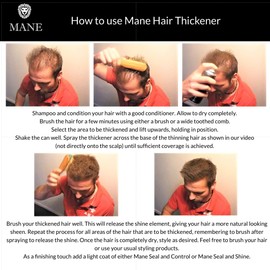 Mane Hair Thickener Direct from the Manufacturer for hair loss and thinning hair Dark Brown