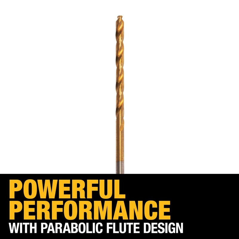 DEWALT DW1306 3/32-Inch Titanium Nitride Split Point Twist Drill Bit