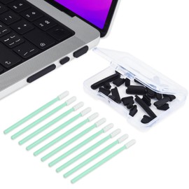 21PCS Anti Dust Dirt Plug Port Cover Compatible 2026-2021 MacBook Pro 14" 16" inch M5 M4 M3 M2 M1 Pro/Max A3426/A3428/A3434/A3112/A3185 Silicone Anti Dirt Protective Cover Accessories, Black
