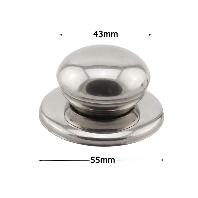 PZRT 2-Pack Universal Pot Lid Cover Knob Handle,2.1 Inch Stainless