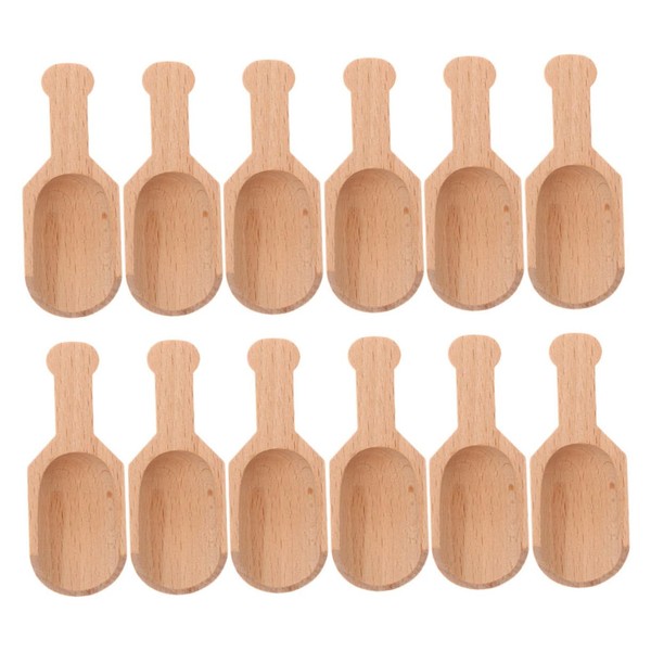 SHOWERORO 12Pcs Mini Wooden Spoons for Kitchen Seasoning Milk Powder