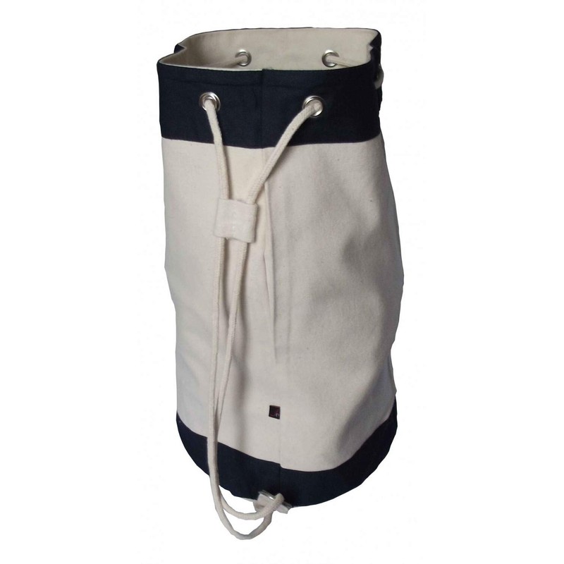 Duffel Bag – Natural/Navy Drawstring Bag (Blue)