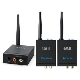1Mii Wireless Audio Transmitter, Receiver, Transmitter, Receiver, 3 in 1 Set, No Delay, 328.4 ft (100 m), Long Distance, 2.4 G Transmission, RCA HD Sound Quality, 2 TV/PC Audio (Ceiling/Powered/Wall-mounted/Wireded), Speaker/Sound Bar/Mini Combo/Set Compo/Set Compo Simultaneous Connection RT5066 Connection 1