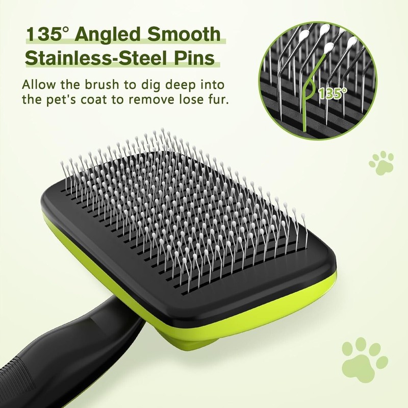 Pecute Self-Cleaning Slicker Brush for Dogs, Cats, Lightweight Dog Brush
