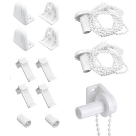 2 Kit Roller Blind Holder Window 17 mm Fittings Replacement Parts Chain Hoist Replacement Clamp Holder Clamp Support No Drilling for Blackout Roller Blind, Window Klemmfix Roller Blind, Double Roller Blind (White)