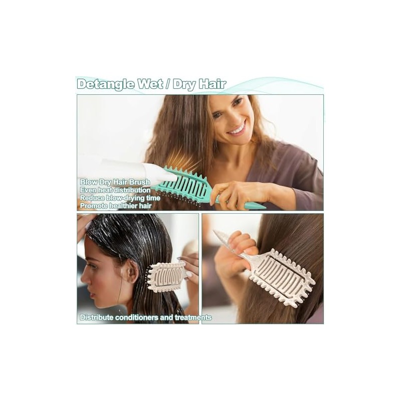 Cepillo Para Cabello Rizado 2 Piezas, Peine Desenredante Antitirones, Cepillo