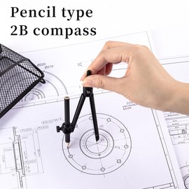 FDCGAS Pencil Compass - Professional Compass for Woodworking, Compass for Exams, Two Piece Compass Set for Students, for Geometry, Drawing and Drawing
