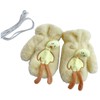 Cartoon Plush Gloves Neck Hangable Furry Mittens Windproof Thicken Hand